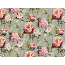 Placemat Peonies composition green