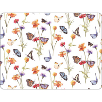 Placemat Butterfly garden white