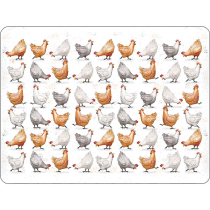 Placemat Cackling chickens