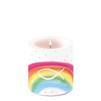 Candle small Rainbow white