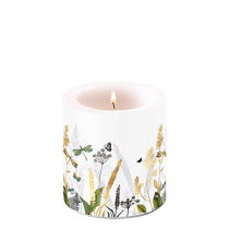 Candle small Ornamental flowers white