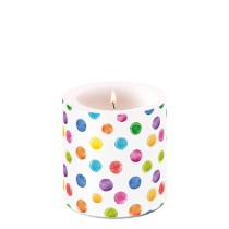 Candle small Polka dots white