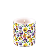 Candle small Lots of pansies