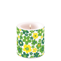 Candle small Flower power green