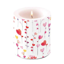 Candle medium Hearts garlands