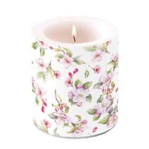 Candle medium Spring blossom white