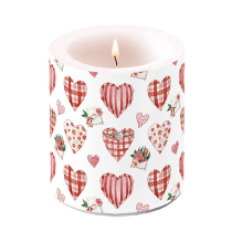 Candle medium Lovely hearts