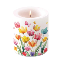 Candle medium Fantasy flowers