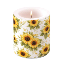 Candle medium Sunflower pattern
