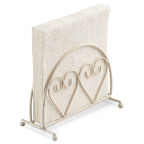 Napkin holder Standing two hearts cream