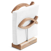 Napkin holder Communion fish wood