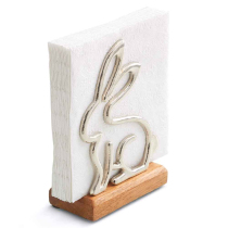 Napkin holder Bunny silhouette silver