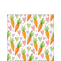 Napkin 25 Carrots and hearts white FSC Mix