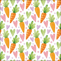 Napkin 33 Carrots and hearts white FSC Mix