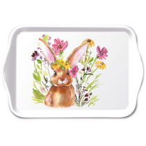 Tray melamine 13x21 cm Girl bunny