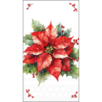 Napkin GT Festive poinsettia white FSC Mix
