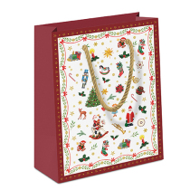 Gift bag Ornaments all over red