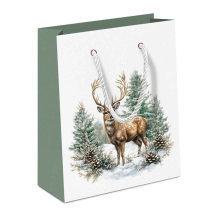 Gift bag Winter stag white