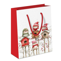 Gift bag Birdhouse quartet white