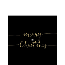 Napkin 25 Christmas note black/gold FSC Mix