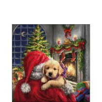 Napkin 25 Puppy at fire FSC Mix