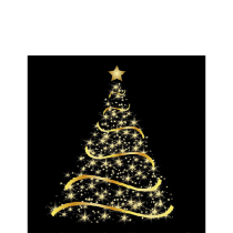 Napkin 25 Shining tree black FSC Mix
