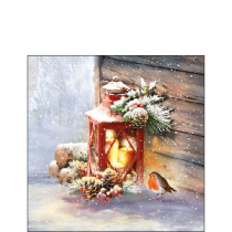 Napkin 25 Robin by lantern FSC Mix