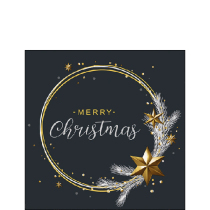 Napkin 25 Wishing ring black FSC Mix