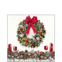 Napkin 25 Bow on wreath FSC Mix