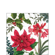 Napkin 25 Christmas plants white FSC Mix