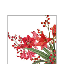Napkin 25 Christmas bouquet white FSC Mix