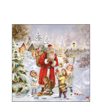 Napkin 25 Santa bringing presents FSC Mix