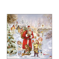 Napkin 25 Santa bringing presents FSC Mix