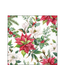 Napkin 25 Christmas florals FSC Mix