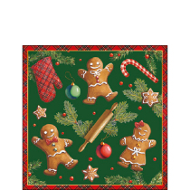 Napkin 25 Gingerbread cookies green FSC Mix