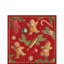 Napkin 25 Gingerbread cookies red FSC Mix