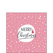 Napkin 25 Christmas snowflakes pink FSC Mix