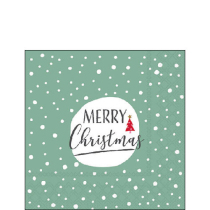 Napkin 25 Christmas snowflakes green FSC Mix