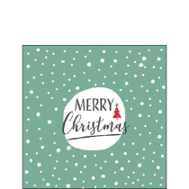 Napkin 25 Christmas snowflakes green FSC Mix