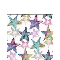 Napkin 25 Watercolour stars FSC Mix