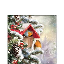 Napkin 25 House with robins FSC Mix