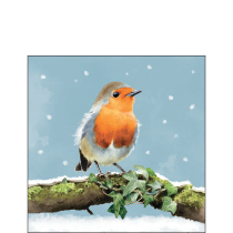 Napkin 25 Robin on branch FSC Mix