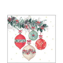 Napkin 25 Berry baubles white FSC Mix