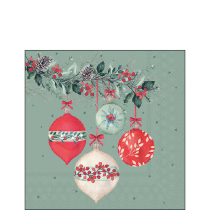 Napkin 25 Berry baubles green FSC Mix