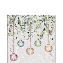 Napkin 25 Floral Christmas grey FSC Mix
