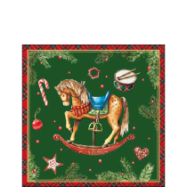 Napkin 25 Classic rocking horse green FSC Mix