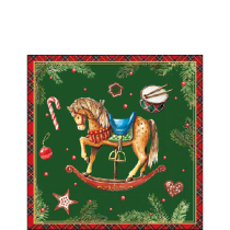 Napkin 25 Classic rocking horse green FSC Mix