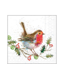 Napkin 25 Winter robin FSC Mix