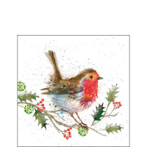 Napkin 25 Winter robin FSC Mix