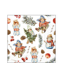 Napkin 25 Playing outside white FSC Mix